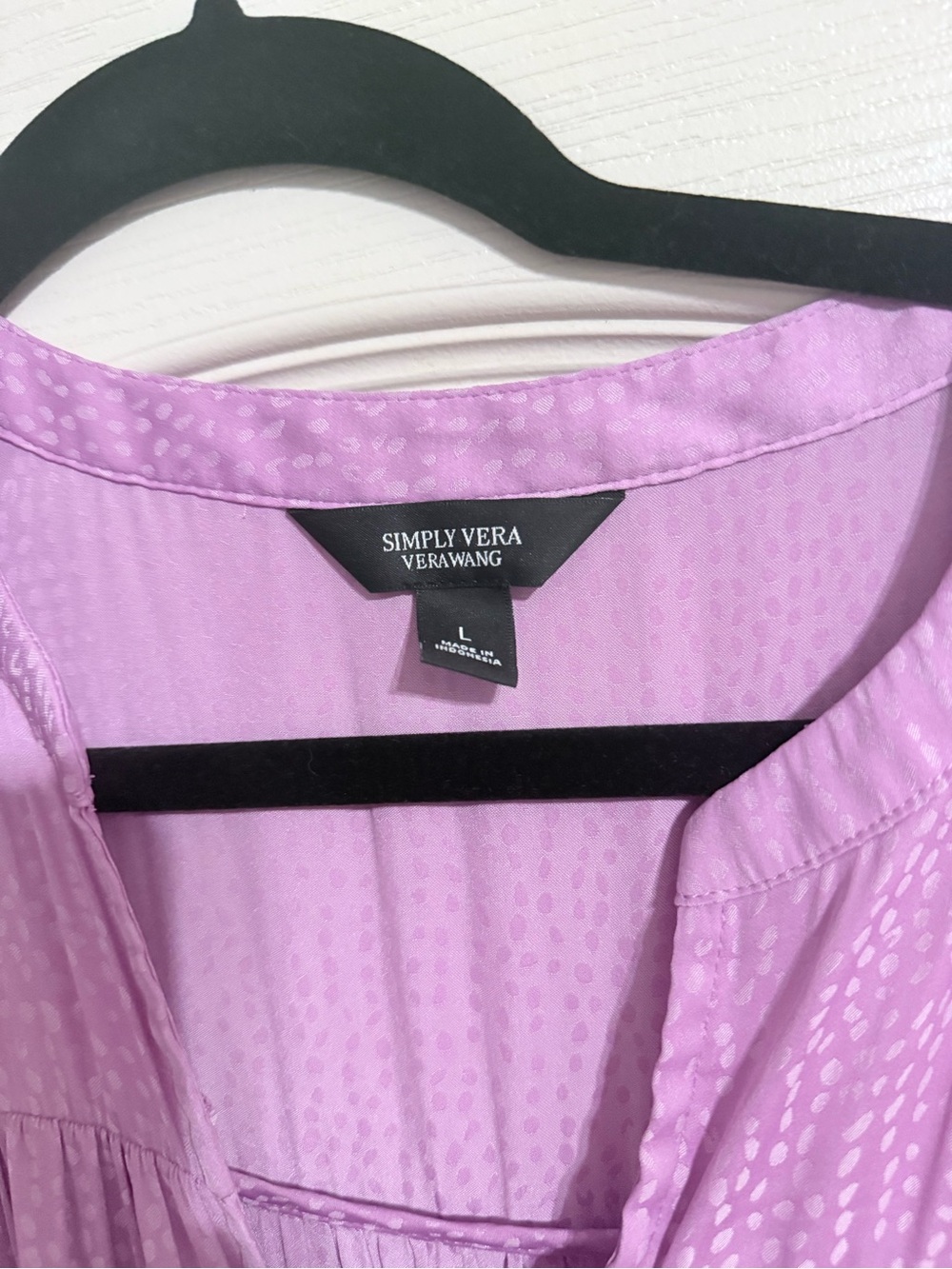 Simply Vera Vera Wang Lavender Dot-Texture Blouse - Picture 3 of 3